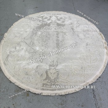 Белый Круглый Ковер Для Гостиной Медальон Дизайн 30533