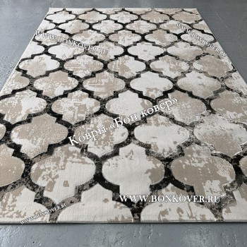 Турецкий Геометрический Ковер Арт 30361 Бежевый с Зеленым