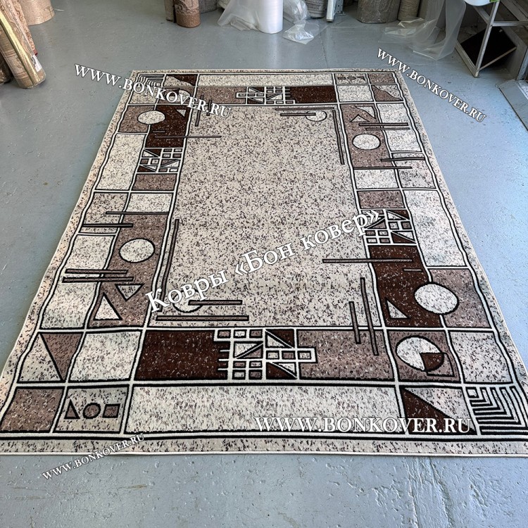 Ковер Лайт Карпет New 4 Дизайн 03 Бежево-Коричневый