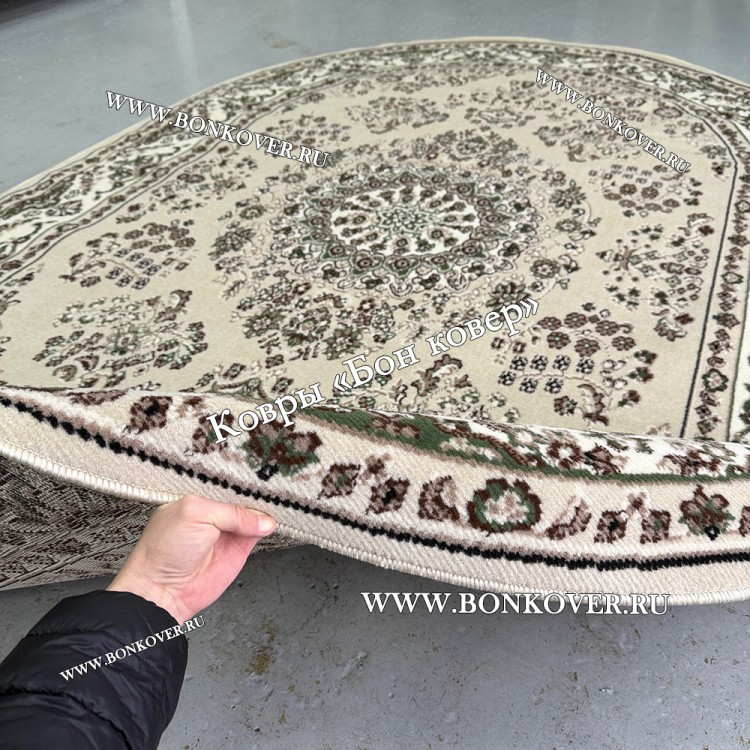 Ковер Лайт Карпет New 4 Дизайн 16 Бежево-Коричневый Овал