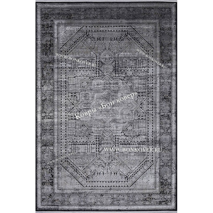 Премиальный Ковер из Артшелка Дизайн 56 Черный