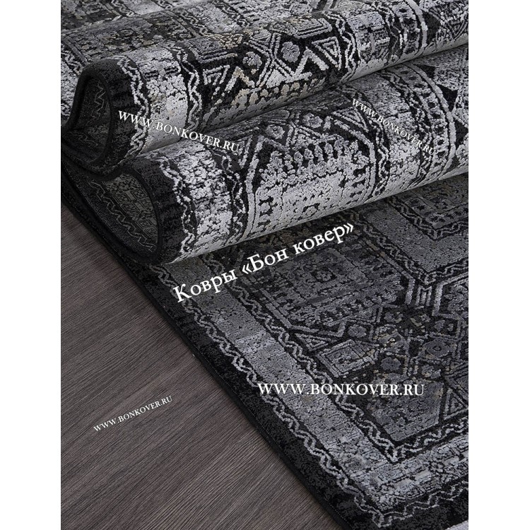Премиальный Ковер из Артшелка Дизайн 56 Черный